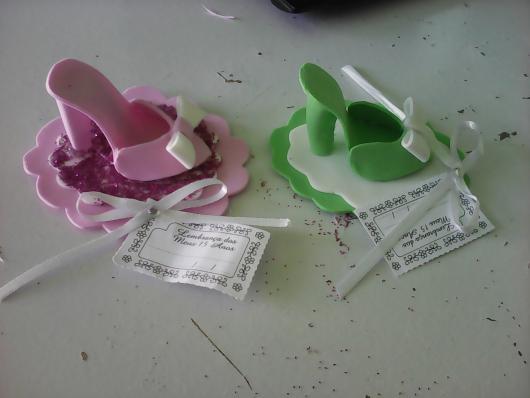 Lembrancinhas de 18 Anos em EVA mini sapatinho rosa