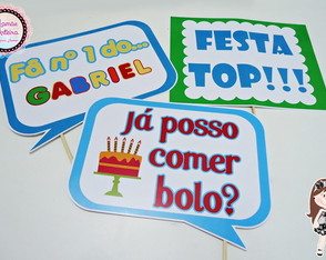 Plaquinhas para Festa infantil com frase fã número 1