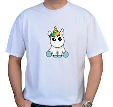 Presentes de Unicórnio camiseta masculina com unicórnio cute