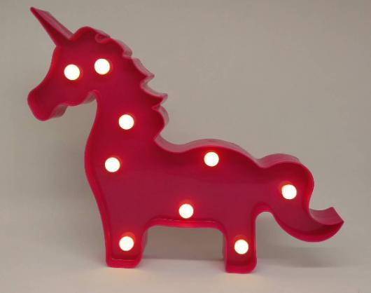 Presentes de Unicórnio luminária rosa