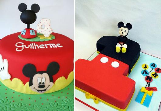 Bolo personalizado Mickey com formato da idade do aniversariante