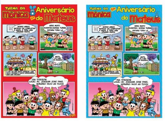 convite turma da mônica tipo mini gibi