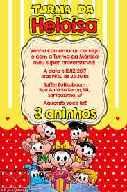 convite turma da mônica digital