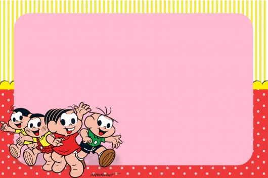 convite turma da mônica arte para preencher