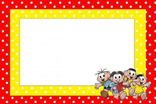 convite turma da mônica arte para preencher