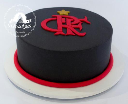 Festa do Flamengo bolo redondo preto
