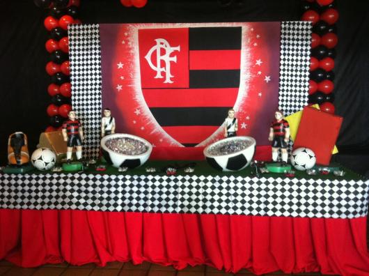Festa do Flamengo infantil com painel personalizado