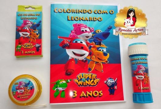 Festa Super Wings lembrancinha bolha de sabão