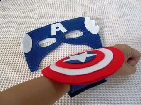 Lembrancinha do Capitão América de EVA bracelete e máscara