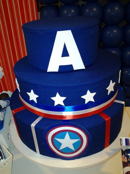 Bolo do Capitão América fake azul escuro