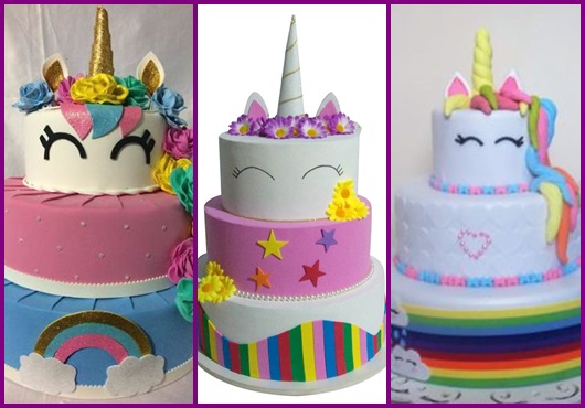 Bolo fake unicórnio inspirações