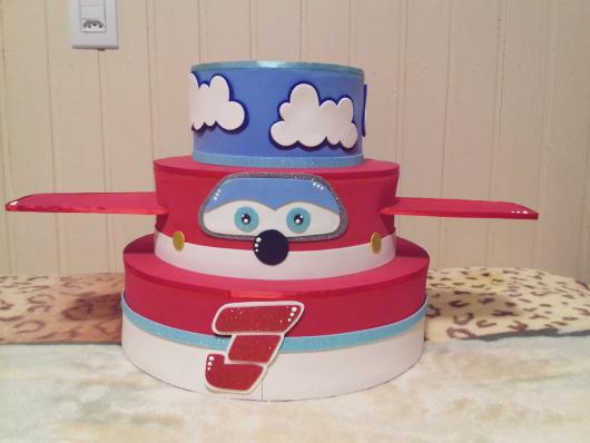 bolo super wings cenográfico avião