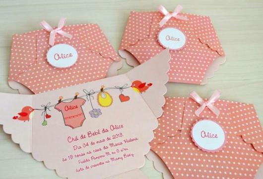 convite fralda chá de bebê