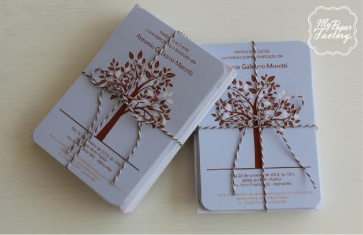 convite rústico batismo