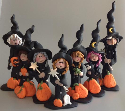 Enfeites de Halloween de biscuit: bruxas