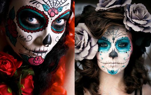 Fantasia de Caveira Mexicana com maquiagem típica