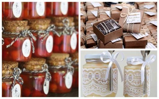 temperos e doces para lembrancinha de casamento rústico