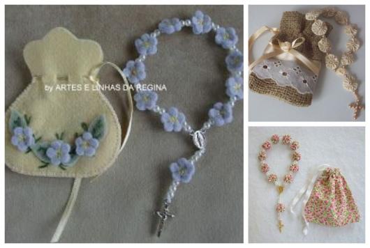 Montagem com três fotos de tercinho com flores.