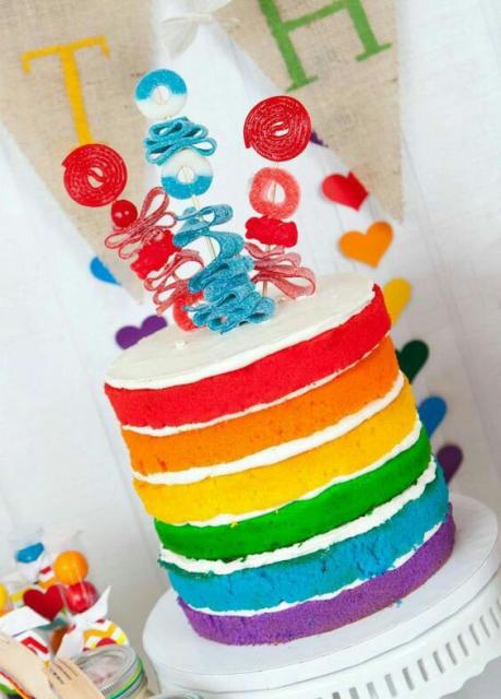 Bolo colorido naked cake