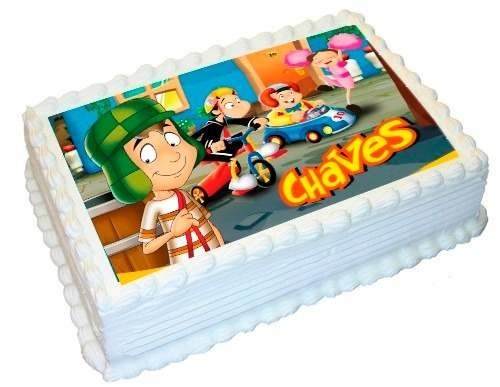 Bolo do Chaves quadrado com papel de arroz