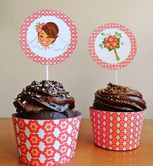 Cupcake personalizado com Wrapper para casamento