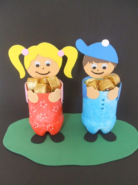 Lembrancinha para Dia das Crianças com garrafa pet