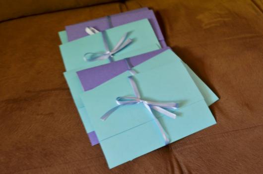 Envelope para convite simples azul tiffany