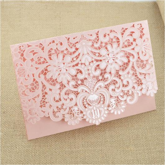 Envelope para convite de casamento rosa