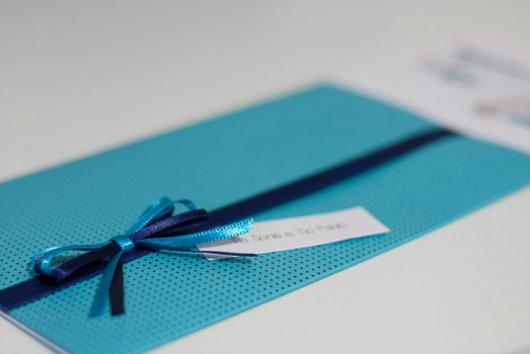 Envelope para convite de aniversário azul