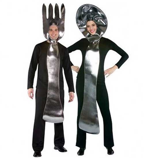 Fantasias engraçadas para casal colher e garfo