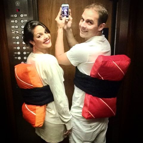 Fantasias engraçadas para casal Sushi e Sashimi