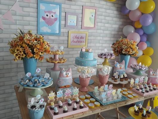 aniversário decorado em casa festa da corujinha