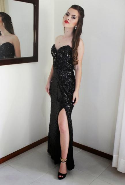 Festa de formatura look vestido longo preto