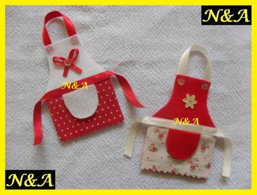 Lembrancinha de Chá de Panela de feltro: avental