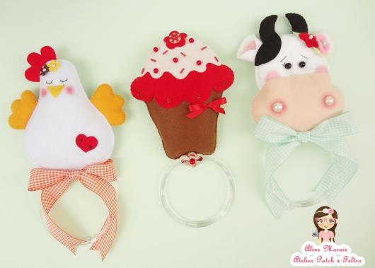 Lembrancinha de Chá de Panela de feltro: porta guardanapo