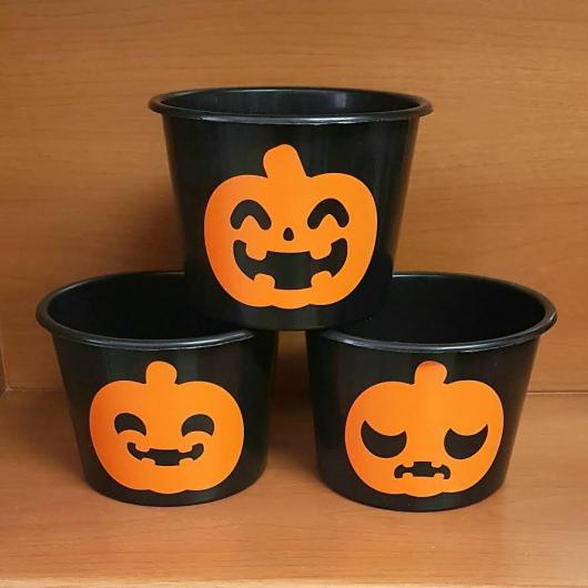 Lembrancinha de halloween criativa balde de pipoca personalizado