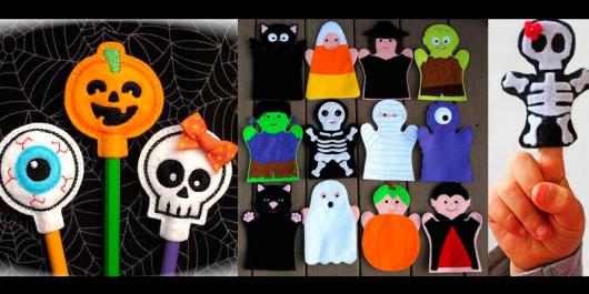 Lembrancinha de halloween em feltro ponteira de lápis