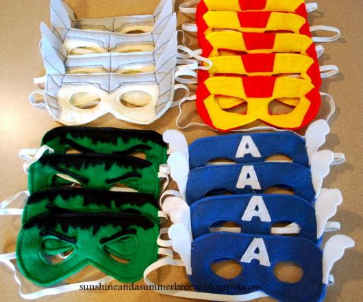 máscaras para lembrancinha super-heróis