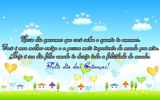 Mensagem dia das crianças para filho