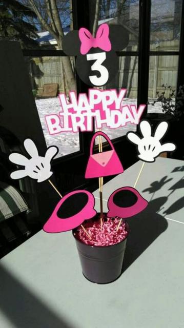 Enfeite de mesa da Minnie rosa