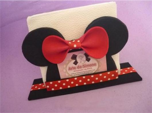 Enfeite de mesa da Minnie vermelha porta gurdanapo