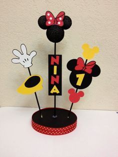 Enfeite de mesa da Minnie vermelha