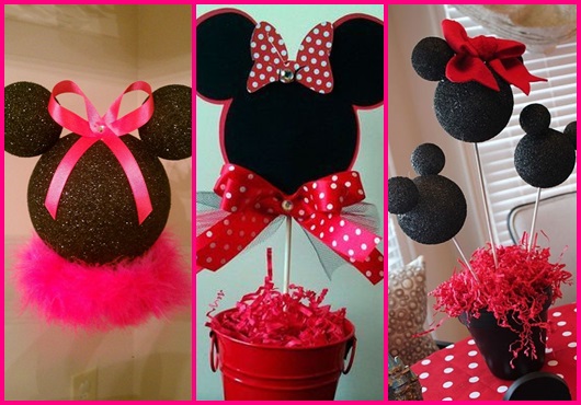 Enfeite de mesa da Minnie inspirações