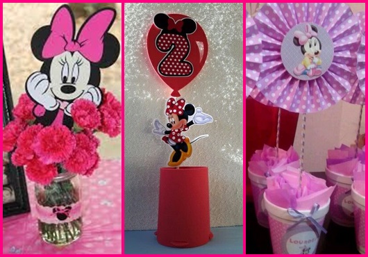Enfeite de mesa da Minnie inspirações