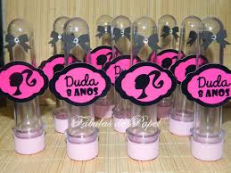 Lembrancinha da Barbie tubete personalizado