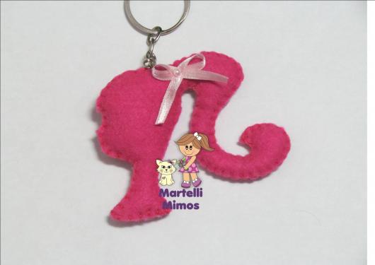 Lembrancinha da Barbie chaveiro em feltro