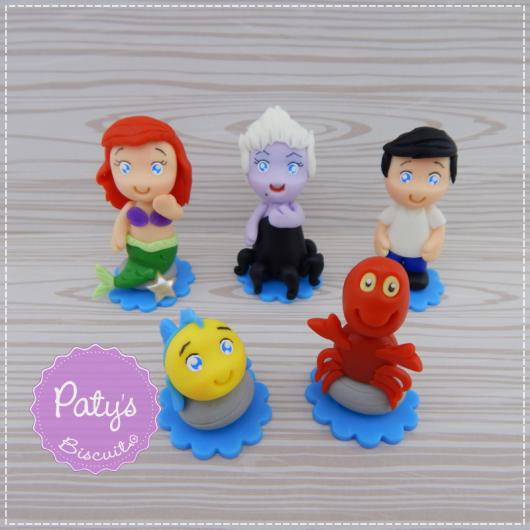 Lembrancinha Pequena Sereia de Biscuit: personagens
