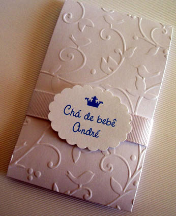 Papel para convite: convite de chá de bebê em papel aspen