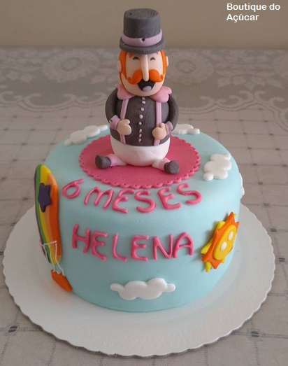 bolo azul e rosa