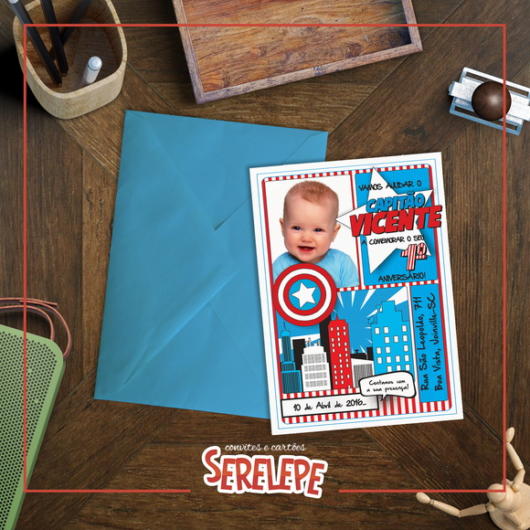 convite baby com foto